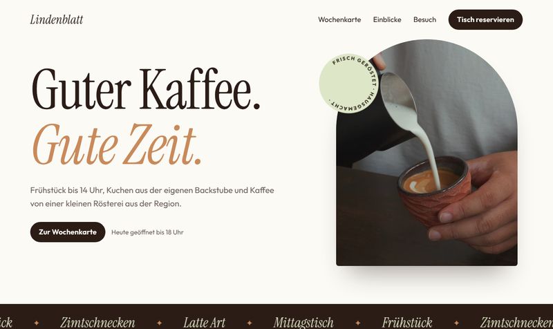 Vorschau der Beispielseite Café Lindenblatt